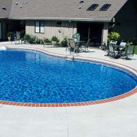 Pool deck brick edge cream coating Pool deck brick edge cream coating