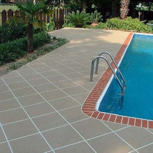 Pool deck brick edge diagonal pattern tan Pool deck brick edge diagonal pattern tan