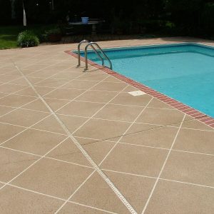 Pool deck brick edge tan diagonal Pool deck brick edge tan diagonal