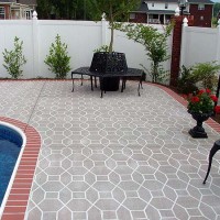 Pool deck brick edging octagon pattern Pool deck brick edging octagon pattern