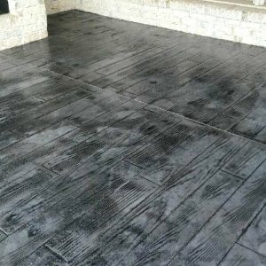 Stamped Covered Patio Gray Wood look