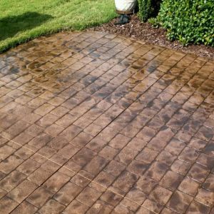stamped brick patio